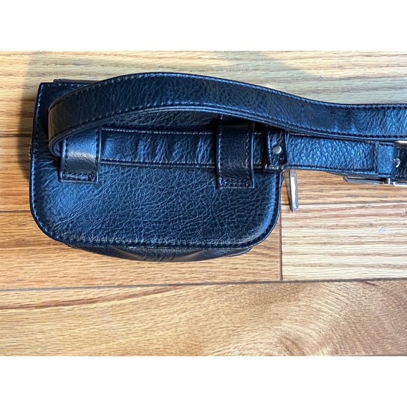 MATT & NAT Black Vegan Leather Belt Bag Adjustable Strap - Picture 9 of 9